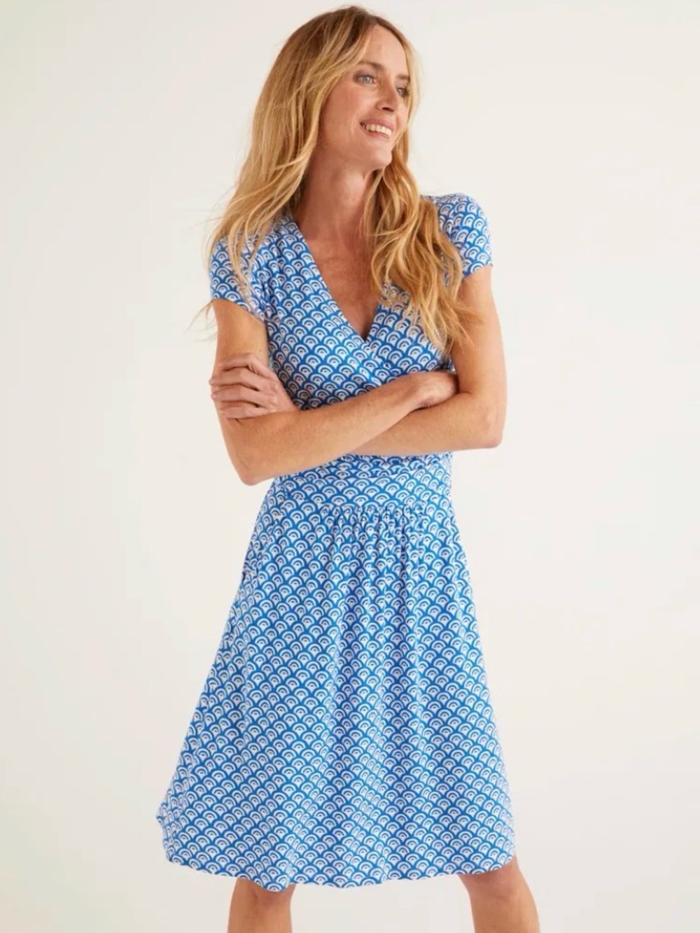 Boden Scallop Print Lola Jersey Dress Size 10